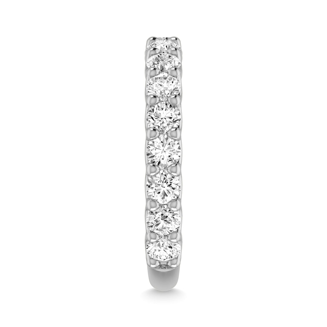 14K White Gold Lab Grown Diamond 7/8 Ct.Tw. Round Shape Three Fourth Way Wedding Band