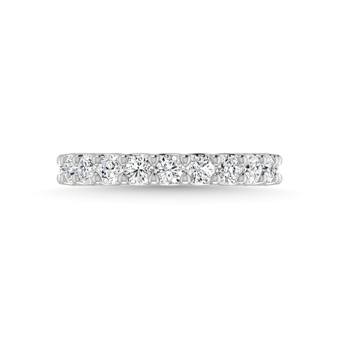 14K White Gold Lab Grown Diamond 1 5/8 Ct.Tw. Round Shape Three Forth Way wedding Band (size 6.5)