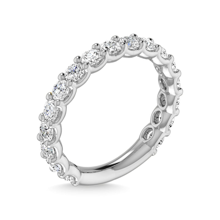14K White Gold Lab Grown Diamond 1 5/8 Ct.Tw. Round Shape Three Forth Way wedding Band (size 6.5)