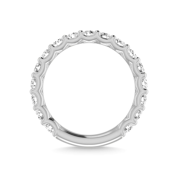 14K White Gold Lab Grown Diamond 1 5/8 Ct.Tw. Round Shape Three Forth Way wedding Band (size 6.5)