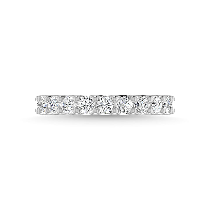 14K White Gold Lab Grown Diamond 2 1/4 Ct.Tw. Round Shape Three Fourth Way Wedding Band