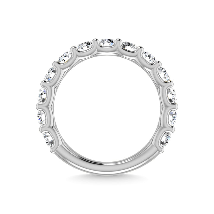 14K White Gold Lab Grown Diamond 2 5/8 Ct.Tw. Round Shape Three Fourth Way Wedding Band