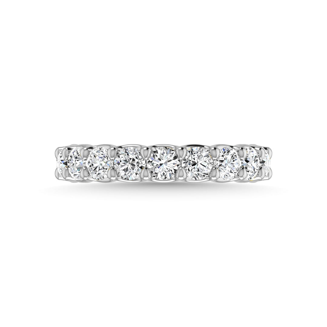 14K White Gold Lab Grown Diamond 3 5/8 Ct.Tw. Round Shape Three Fourth Way Wedding Band