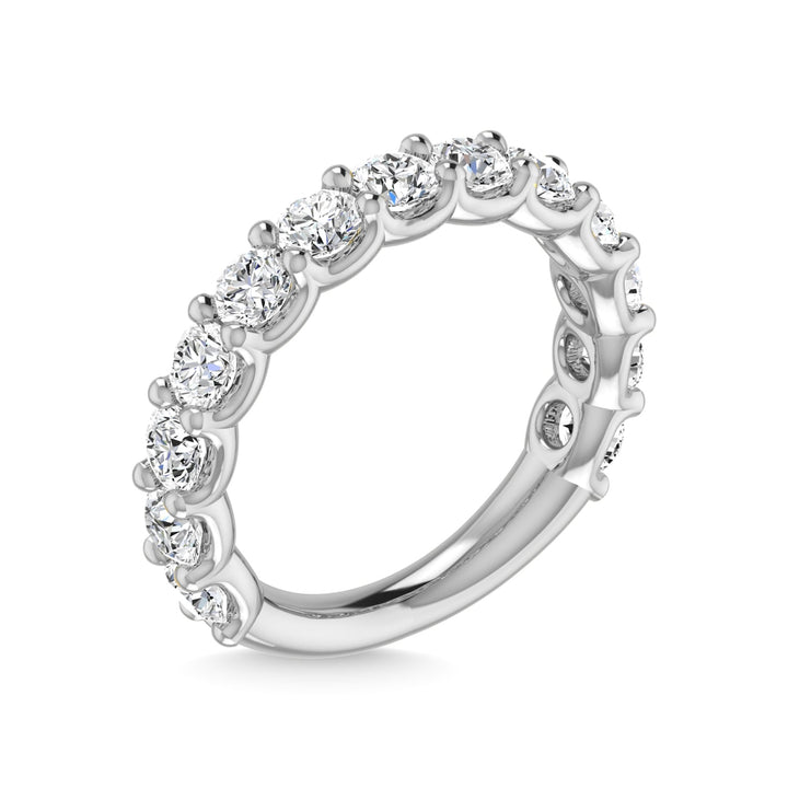 14K White Gold Lab Grown Diamond 3 5/8 Ct.Tw. Round Shape Three Fourth Way Wedding Band