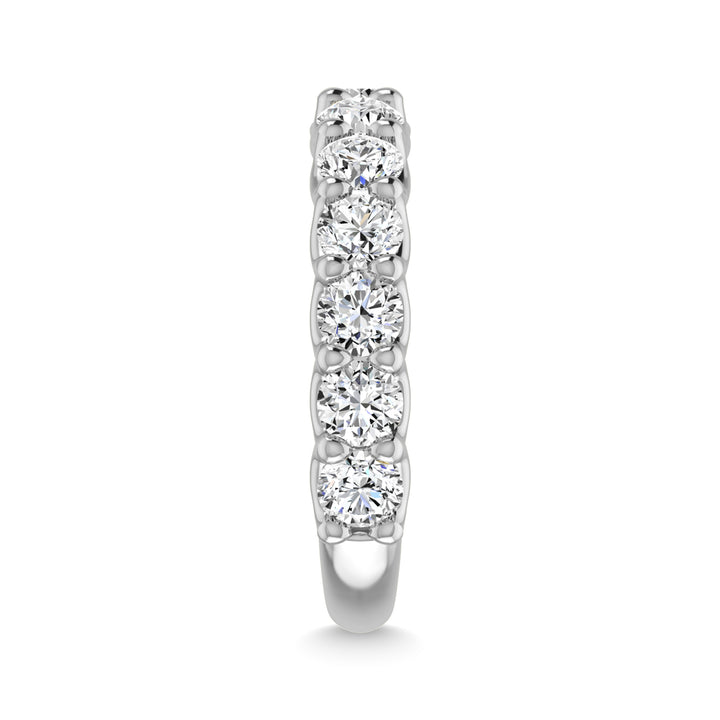 14K White Gold Lab Grown Diamond 3 5/8 Ct.Tw. Round Shape Three Fourth Way Wedding Band