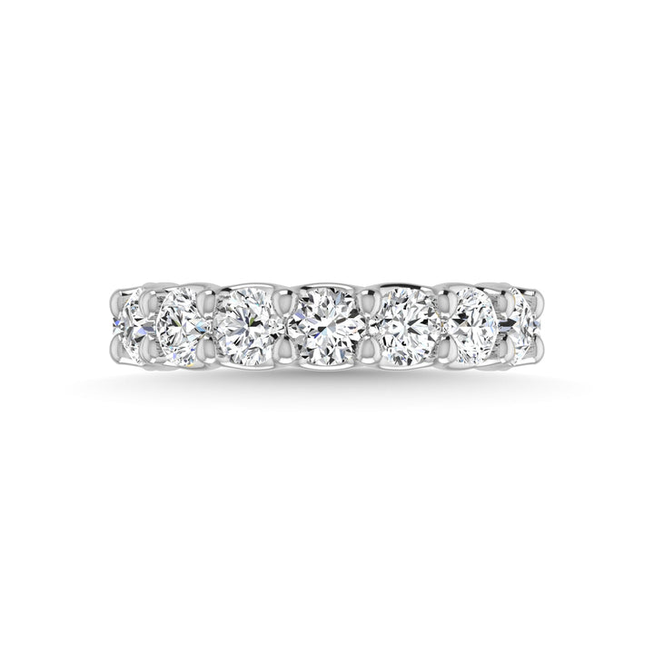 14K White Gold Lab Grown Diamond 5 7/8 Ct.Tw. Round Shape Three Forth Way wedding Band (size 6.5)