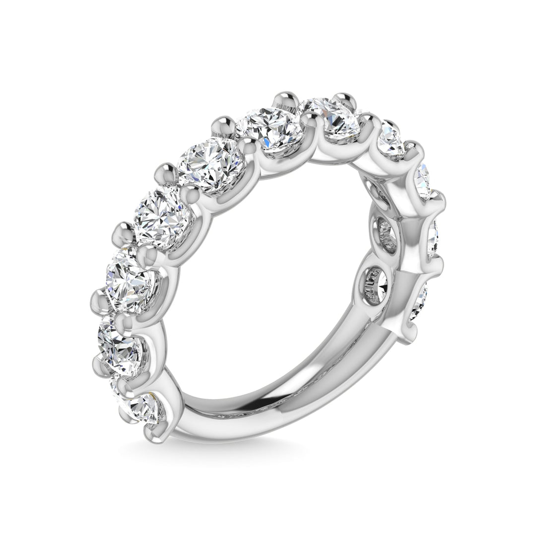14K White Gold Lab Grown Diamond 5 7/8 Ct.Tw. Round Shape Three Forth Way wedding Band (size 6.5)