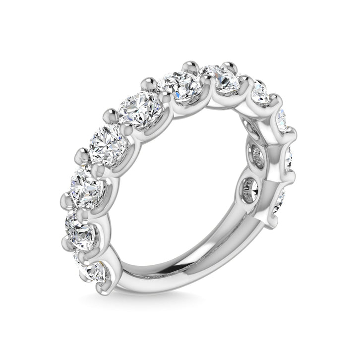 14K White Gold Lab Grown Diamond 5 7/8 Ct.Tw. Round Shape Three Forth Way wedding Band (size 6.5)