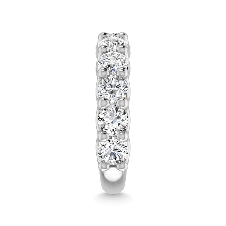 14K White Gold Lab Grown Diamond 5 7/8 Ct.Tw. Round Shape Three Forth Way wedding Band (size 6.5)
