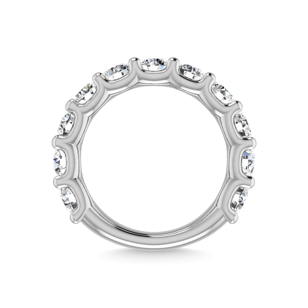 14K White Gold Lab Grown Diamond 5 7/8 Ct.Tw. Round Shape Three Forth Way wedding Band (size 6.5)