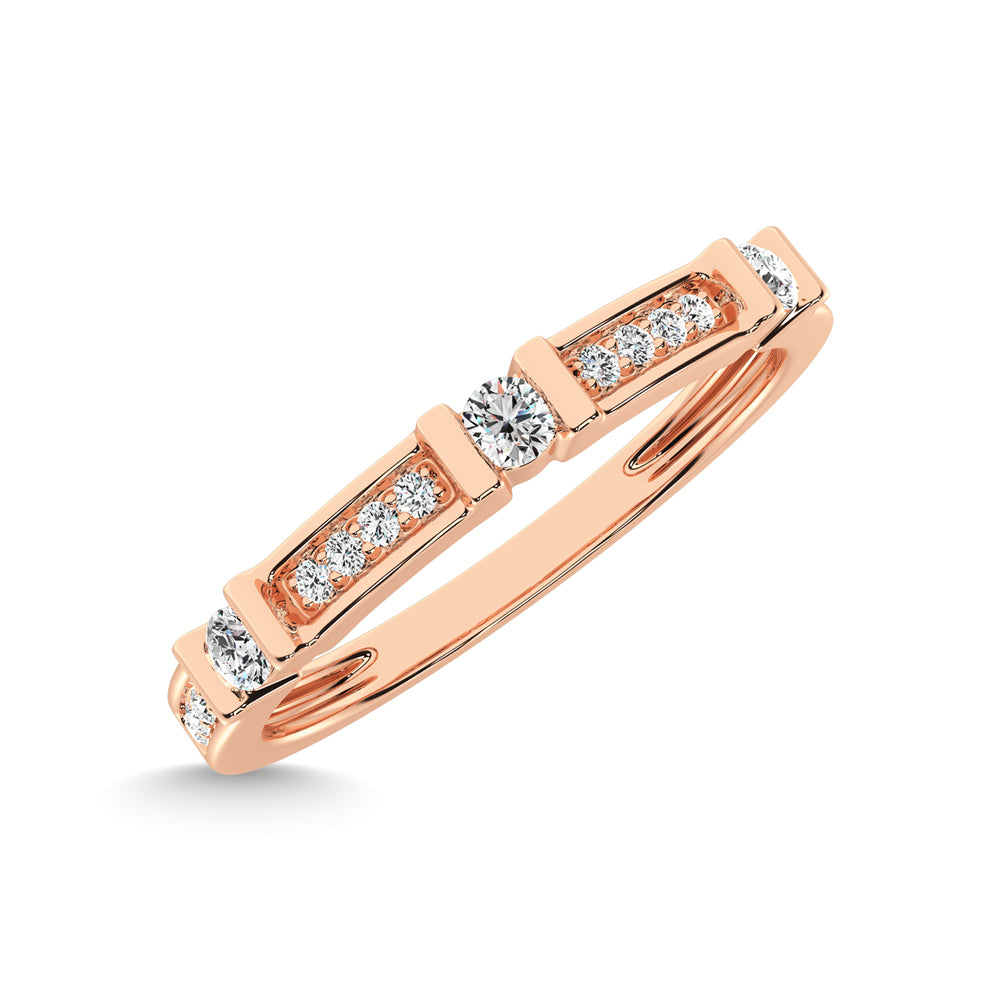 14K Rose Gold 1/6 Ct.Tw. Diamond Stackable Band