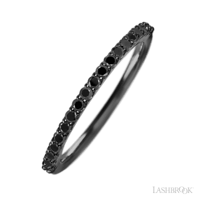 Zirconium band with 21 Round Black Diamond having TCW-.32