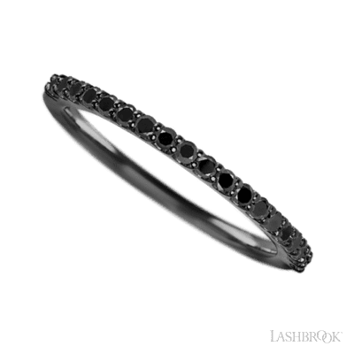 Zirconium band with 21 Round Black Diamond having TCW-.32