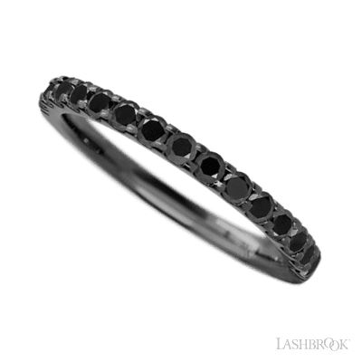 Zirconium band with 15 Round Black Diamond having TCW-.45