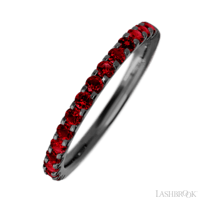 Zirconium band with 15 Round Dark Ruby having TCW-.45