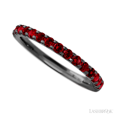 Zirconium band with 15 Round Dark Ruby having TCW-.45